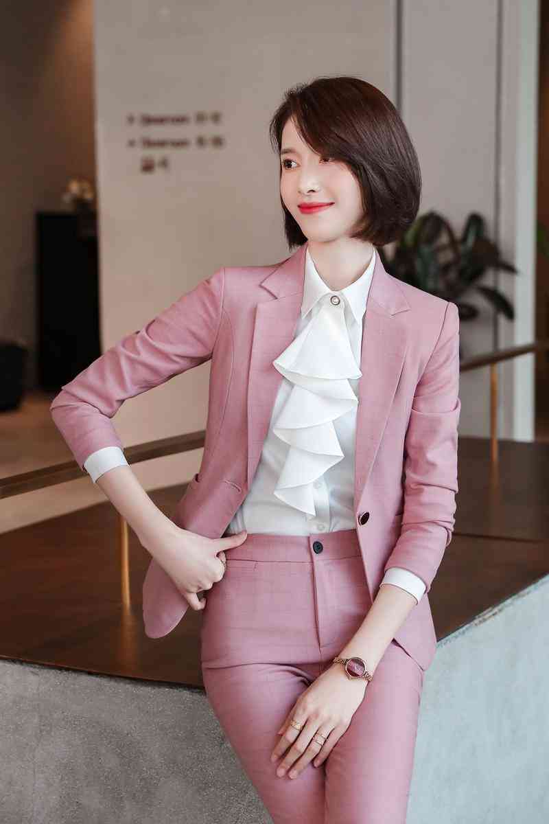 職業裝女2020新款氣質女神范春季上衣女韓版氣質套裝