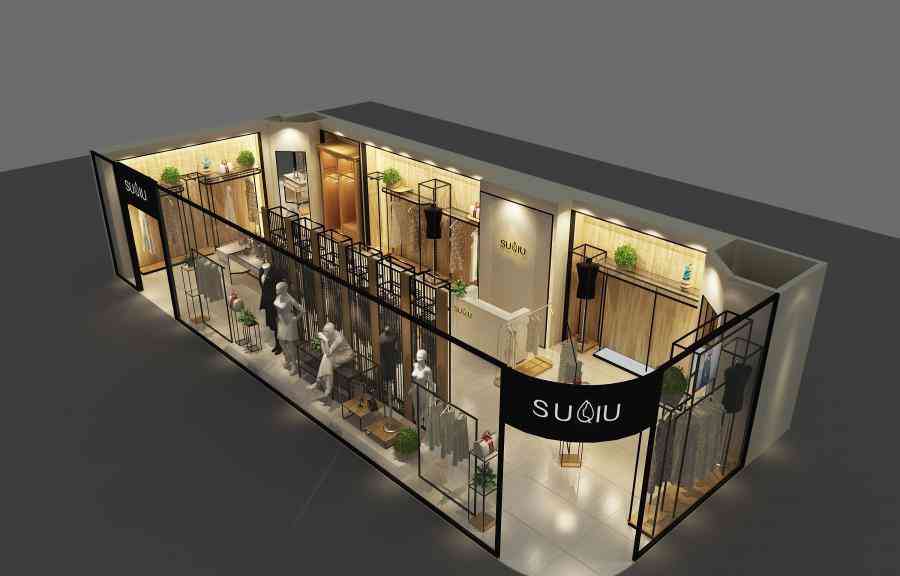 女裝店服裝店設計案例效果圖