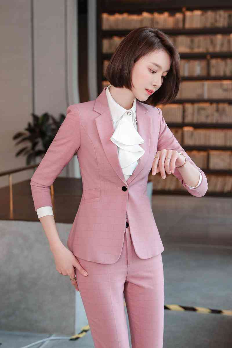 職業裝女2020新款氣質女神范春季上衣女韓版氣質套裝