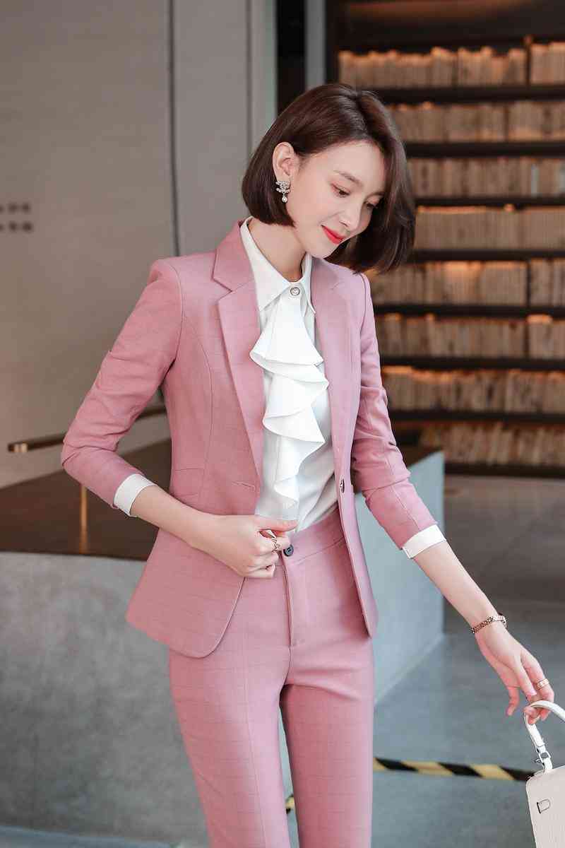 職業裝女2020新款氣質女神范春季上衣女韓版氣質套裝