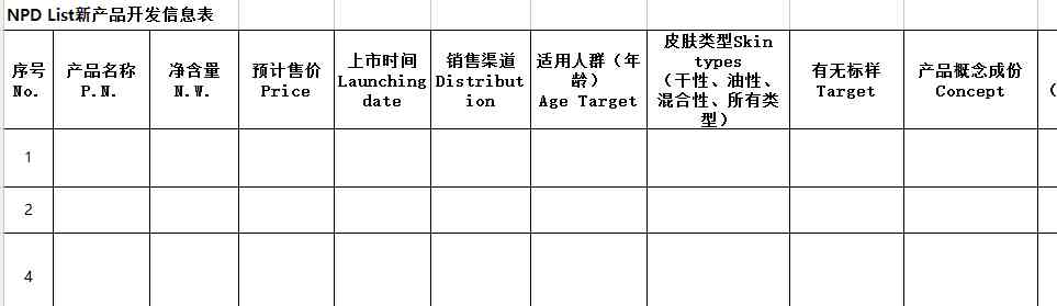 化妝品店價格定位表模板(化妝品報價單模板)插圖1