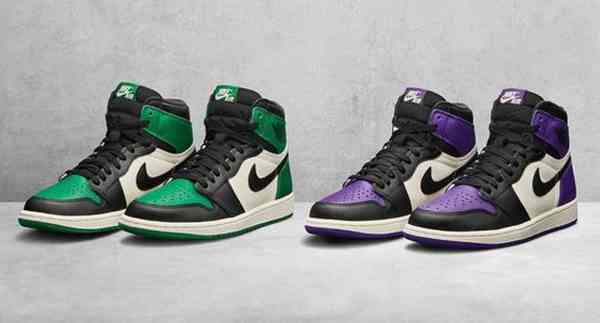 Air Jordan 1 “Court Purple（黑紫腳趾）”和 Air Jordan 1 “Pine Green（黑綠腳趾）