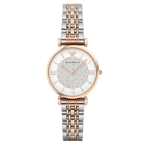 Emporio Armani/安普里奧阿瑪尼滿天星手表 佟麗婭明星同款 鋼質表帶時尚休閑石英女士腕表 AR1926