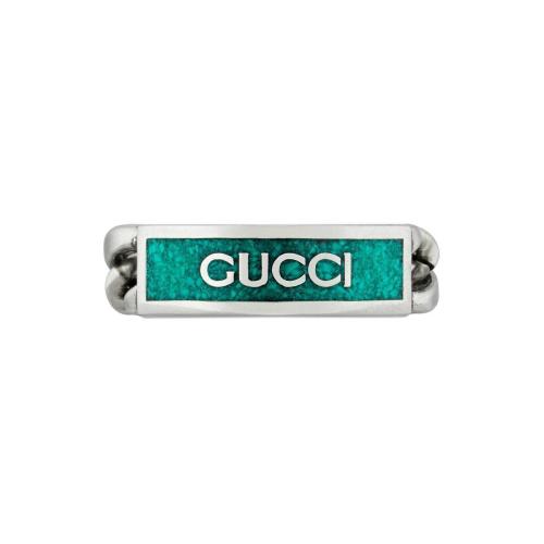  GUCCI古馳 22年秋冬 女士 飾琺瑯Gucci標識戒指 678711 J8410 8183