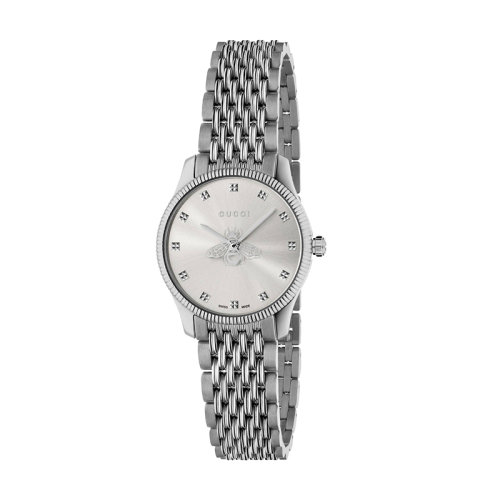 GUCCI/古馳 G-Timeless系列女士銀色拉絲表盤精鋼表殼腕表 29毫米 632115I16001402