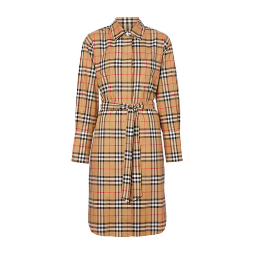 BURBERRY/博柏利 Vintage 復古格紋系腰襯衫式女士連衣裙 4073455 1