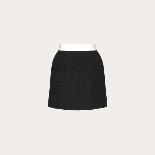  VALENTINO華倫天奴 22年秋冬 女士 半身裙 MINI JUPE BRODéE EN TWEED ET LAINE XB3RA8E26U80