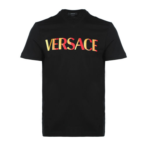 VERSACE/范思哲22春夏刺繡徽標(biāo)男士短袖T恤10039821A02828