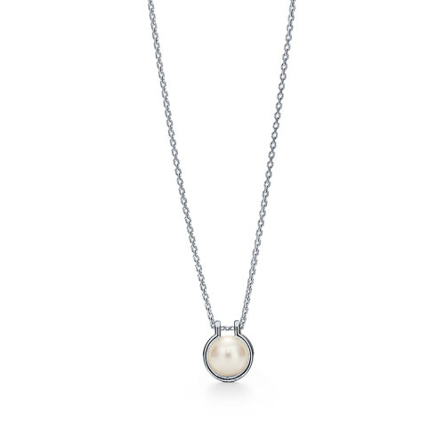 Tiffany & Co.蒂芙尼  Tiffany City HardWear系列 925銀鑲嵌珍珠鏈?zhǔn)降鯄?4048325