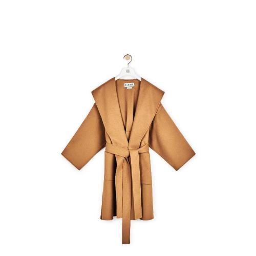  LOEWE羅意威  女士 大衣 羊毛和羊絨連帽大衣 S2291340PA-3150 預定商品1-3周發貨