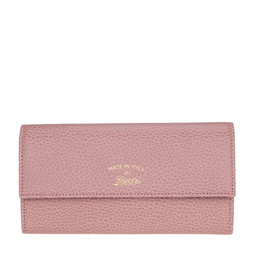 GUCCI/古馳 女士牛皮標識LOGO翻蓋長款錢夾錢包卡包354496 CAO0G 多色可選