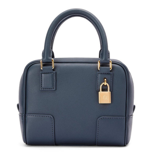 LOEWE/羅意威 22年新款Amazona16系列 女士瑪瑙藍色粒面納帕小牛皮方形金屬掛鎖肩背斜挎手提包A039N21X01-1809