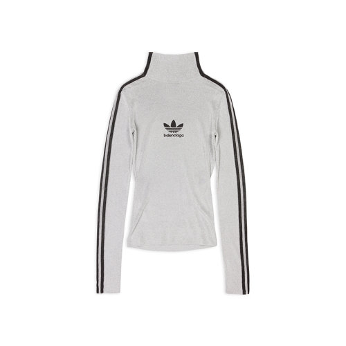 Balenciaga/巴黎世家 22年秋冬新款 ADIDAS聯名系列 男女同款銀色粘膠纖維混紡半高領衫針織衫725457T62148115