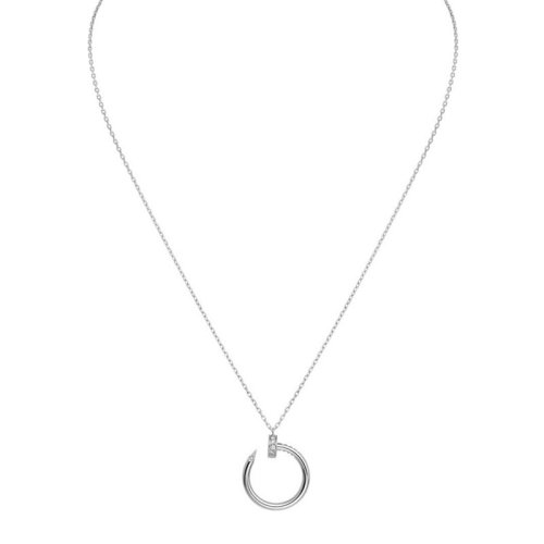 CARTIER/卡地亞 JUSTE UN CLOU 18K金白金鉆石項鏈 B7224514