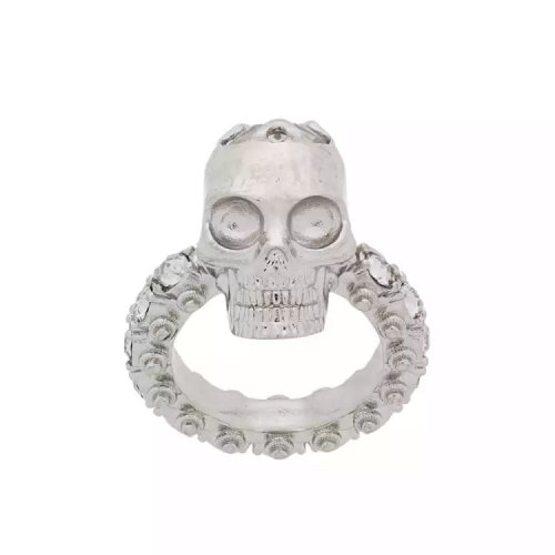 Alexander McQueen/亞歷山大麥昆 女士 銀色金屬時尚戒指/指環 553675J160N1096