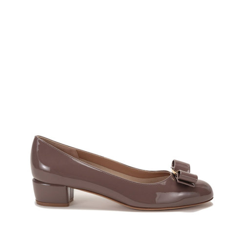 Salvatore Ferragamo/菲拉格慕 女士皮革VARA蝴蝶結粗跟鞋單鞋 0740693