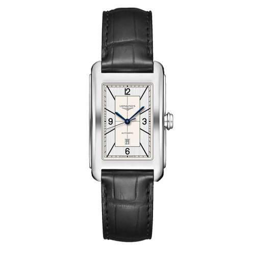  LONGINES/浪琴 黛綽維納系列 女士銀色自動機械精鋼表殼和鱷魚皮表帶腕表27.7X43.8毫米L5.757.4.73.0