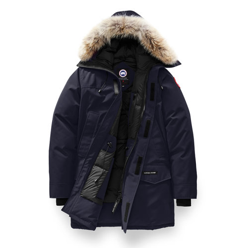 CANADA GOOSE/加拿大鵝   LANGFORD系列 男士海軍上將藍(lán)連帽毛邊防風(fēng)派克大衣2062M-BA