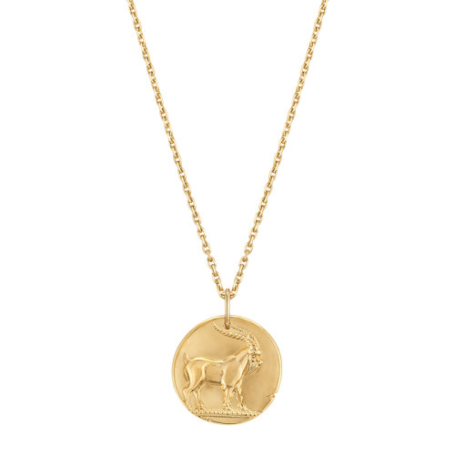 Van Cleef & Arpels/梵克雅寶 新款Zodiaque十二星座系列 18K金黃金Capricorni摩羯座徽章圓形吊墜VCARP7SR00