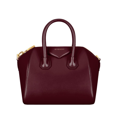 Givenchy/紀(jì)梵希 22新款 女士牛血紅小牛皮拉鏈開(kāi)合金色字母標(biāo)志調(diào)節(jié)拆卸肩帶金色飾面手提肩背斜挎包BB50P2B13A-642