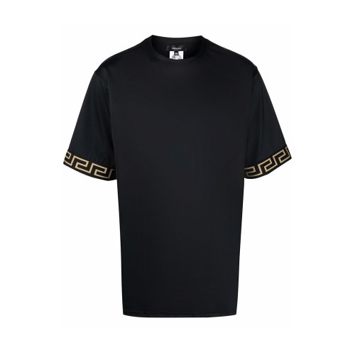 VERSACE/范思哲 男士黑色棉質圓領短袖上衣T恤 1004079-A232185-A80G