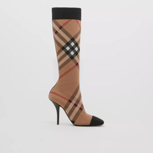  BURBERRY 22年秋冬 女士 針織格紋襪靴 80478191