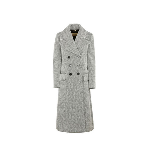 【秋冬】BURBERRY/博柏利 女士灰色羊毛大衣 80013241