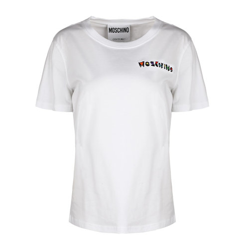 MOSCHINO/莫斯奇諾字母徽標時尚女士短袖T恤J070405401