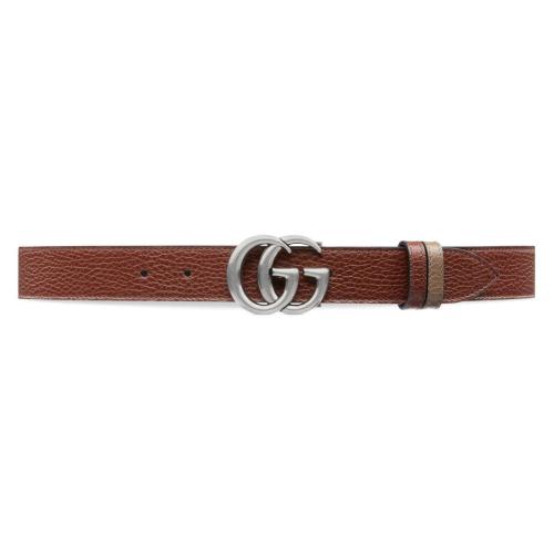  GUCCI古馳 22年秋冬 男士 雙G帶扣雙面窄版腰帶 643847 CAO2N 6780 預定商品2-6周發貨