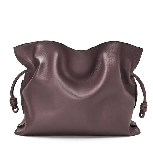 LOEWE/羅意威 22春夏新款Flamenco系列 女士超大號梅子色納帕牛皮革單肩斜跨手拿包0010683811