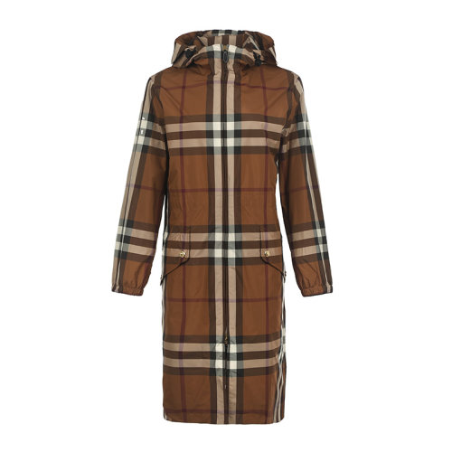 BURBERRY/博柏利女士外套女士長款連帽風衣8055157