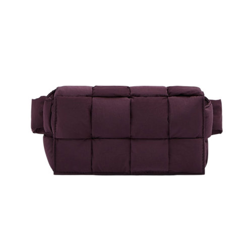 Bottega Veneta/葆蝶家 22新款 男士迷你神秘紫色尼龍翻蓋磁扣開合腰包679763VBO806172