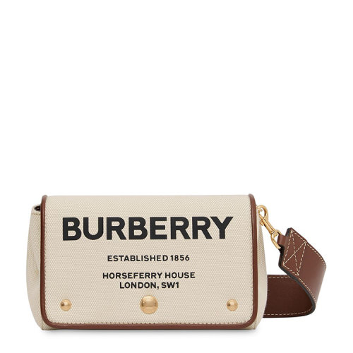 BURBERRY/博柏利 小號 Horseferry 印花棉質帆布斜背包  80266081