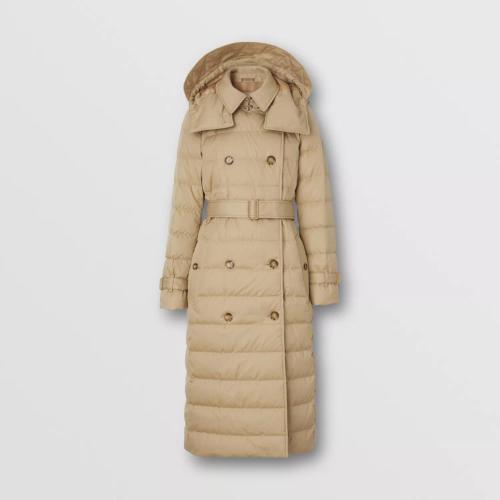  BURBERRY 22年秋冬 女士 可拆式連帽棉質嘎巴甸羽絨服 80446791