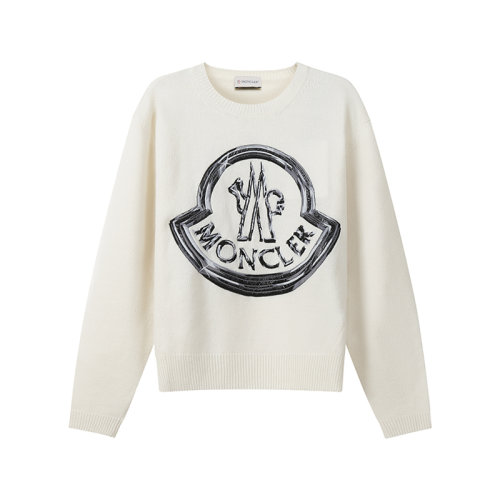 Moncler/蒙克萊 女士針織衫/毛衣 女士羊毛/羊絨閃亮商標圓領針織衫羊毛衫毛衣 9C00019 M1127