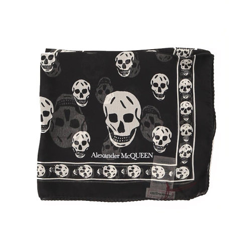 Alexander McQueen/亞歷山大麥昆  女士 骷髏頭 時尚百搭 絲質圍巾絲巾 5577174Q0601074