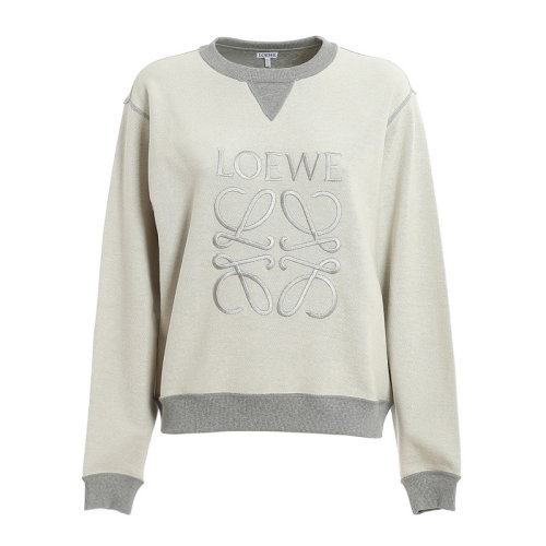 Loewe/羅意威 女裝 服飾 灰棉質刺繡圓領運動衫 女衛衣