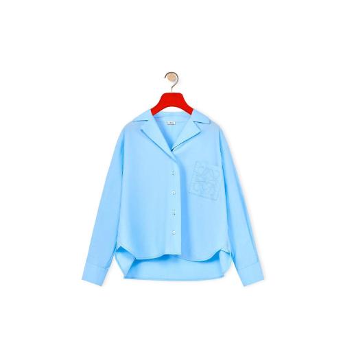  LOEWE羅意威 22年秋冬 女士 長袖襯衫 Anagram pyjama blouse in cotton S540Y06X58-5145