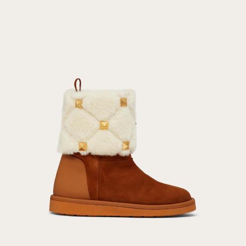  VALENTINO華倫天奴 22年秋冬 女士 短靴 BOTTINES MATELASSéES ROMAN STUD EN CUIR CROUTE ET