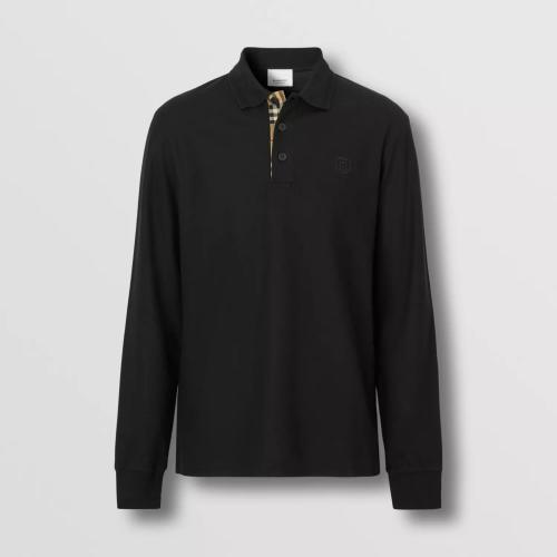  BURBERRY 22年秋冬 男士 專屬標識裝飾長袖棉質 Polo 衫 80602871