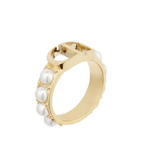 DIOR/迪奧 20 30 MONTAIGNE金色飾面樹脂圓珠戒指 R0877MTGRS_D301