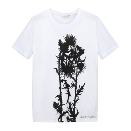 Alexander McQueen/亞歷山大·麥昆   男裝 服飾 圓領棉質時尚休閑 男士短袖T恤