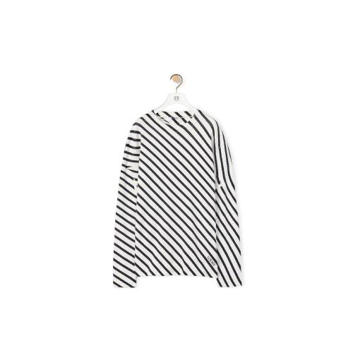  LOEWE羅意威 22年秋冬 男士 長袖T恤 Diagonal stripe T-shirt in cotton H526Y22X22-4933