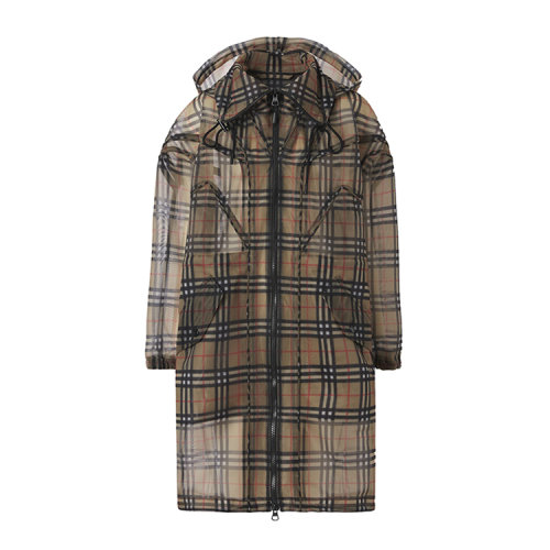 BURBERRY/博柏利 Vintage 格紋網眼布風雪大衣 女士風衣 80428661