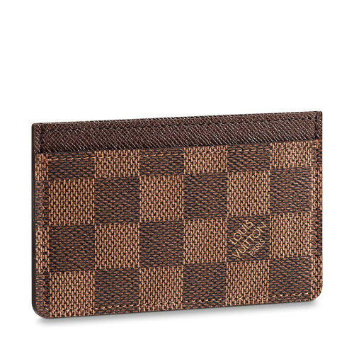 Louis Vuitton/路易威登 22春夏新款 女士烏木色棋盤帆布徽標印花卡夾N61722