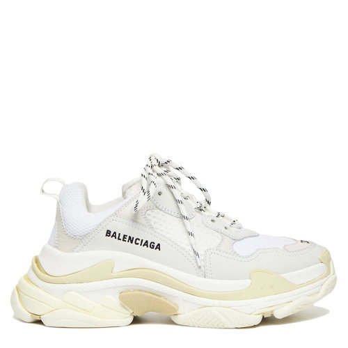 Balenciaga/巴黎世家Triple S系列 女士白色雙重泡沫和網布運動鞋524036W2CA19000