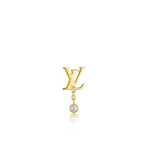 Louis Vuitton/路易威登 IDYLLE BLOSSOM系列 經典款單只18k黃金鉆石LV徽標耳釘Q96495