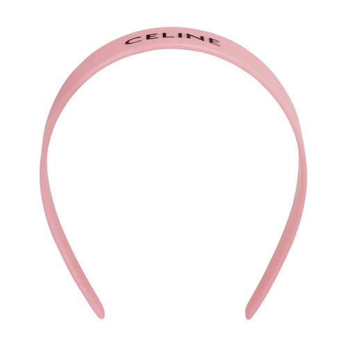 CELINE/賽琳 22新款 MONOCHROMS系列 女士淺粉色醋酸纖維黑色標(biāo)志頭帶發(fā)箍46Y376CLA.24IA