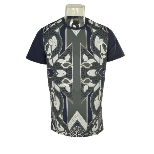 VERSACE JEANS COUTURE 男士深藍色棉質短袖T恤 B3GPA766 6598 231 PLFSX