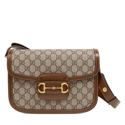 GUCCI 古馳 1955 女士經典印花帆布馬銜扣時尚百搭單肩包斜挎包602204 92TCG 8563